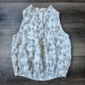 Cloth & Stone Linen Sleeveless Button Feminine Office Wear Girlie Top Blouse